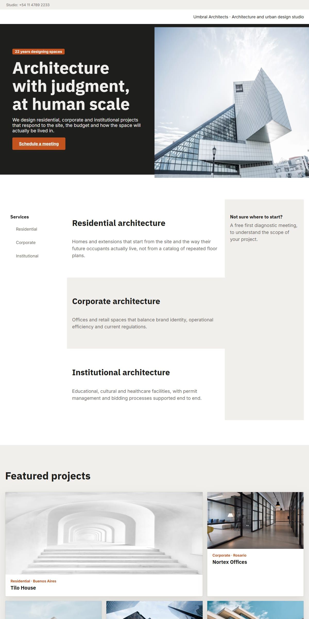 Preview of the Architecture studio template