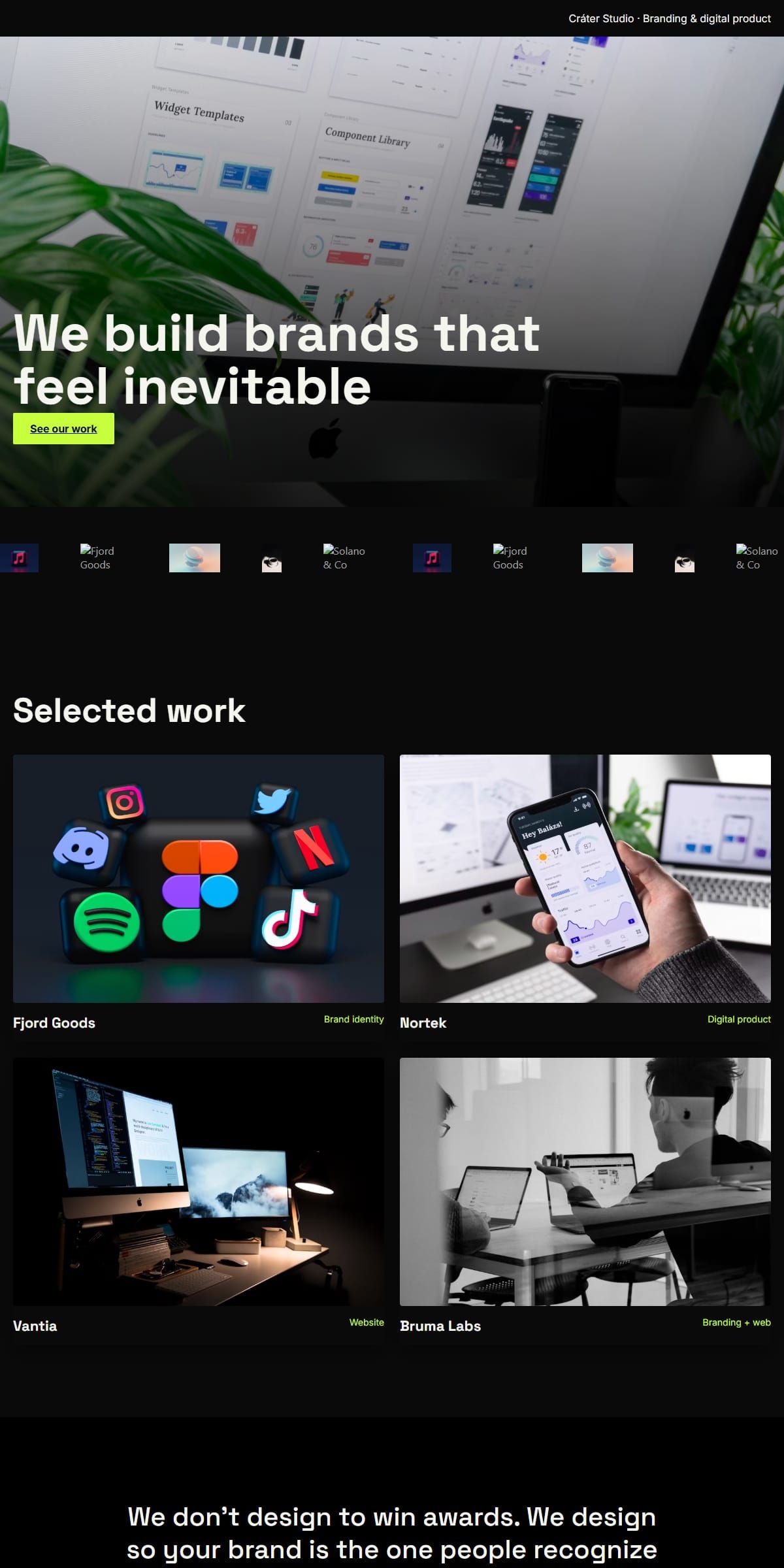 Preview of the Creative agency template