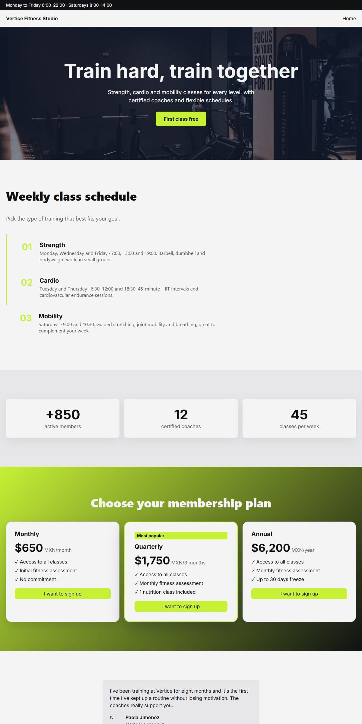 Preview of the Gym template